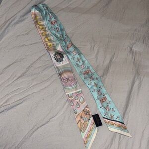 Louis Vuitton Limited Edition Zodiac Designer Pastel Silk Scarf